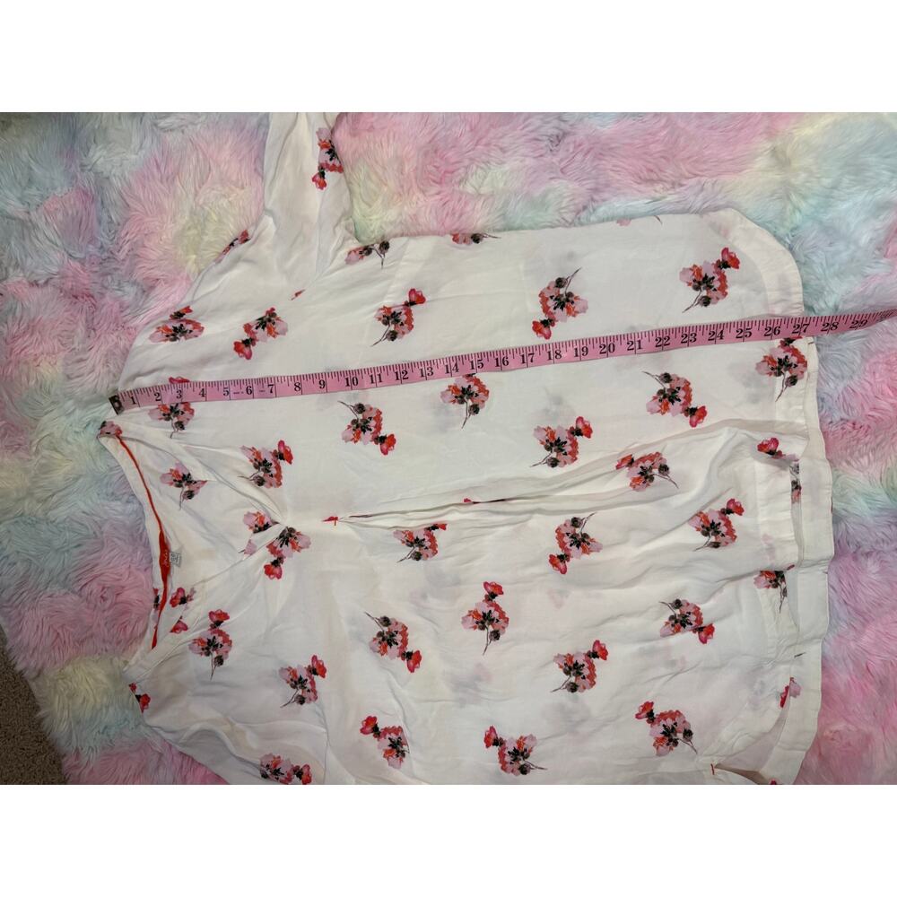 NWOT Joules White Floral Viscose Tunic Blouse Long Sleeve US 14 - Picture 7 of 11
